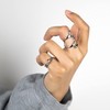 ANSELMS Liquid Melted Metal Silver Adjustable Ring Set, Trendy Y2K