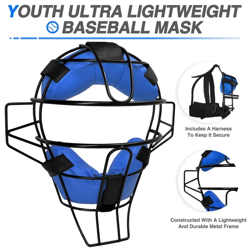 Baseball Catcher Mask Umpire Mask,Full-Face Protection Mask for Baseball,Lightweight Secure