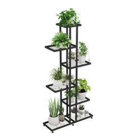 Plant Stand Indoor Outdoor Plant Stands for Patio 6 Tier Tall Plant Stand Metal Flower Shelf Multilayer Flower Holder Modern Black Corner Decoration Racks for Gardern,Balcony,Hallway (6-Tier)