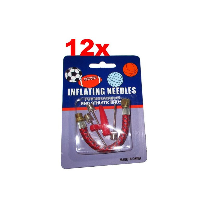 12x Ball Valve Needle Set for Inflating Balls, Balls Volley