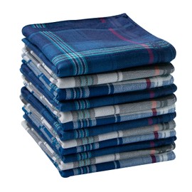 BonjourMrsMr Men's Handkerchies Soft Cotton Hanky Pocket Square Size 17inch