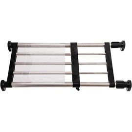 Hershii - Estantería extensible de metal ajustable para armario, cocina, cuarto de baño, negro, 40 a 60 cm