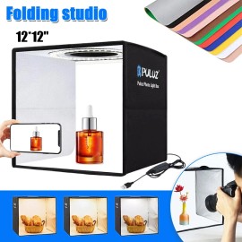 PULUZ 12" Large LED Light Box Photo Tent Dimmable Photography Studio Shooting US