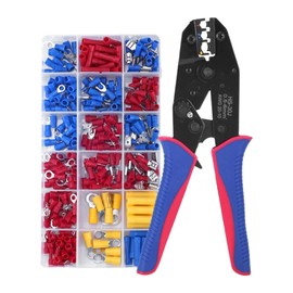 Crimping Plier Set,Crimping Tool with 300pcs Insulated Wire Terminal,Insulated Wire Terminal Crimping Tool Kit,for Spade Connectors,Wire Crimping Tool Kit with Insulated Electrical Connectors