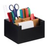Relaxdays Desk Organiser, Bamboo, 5 Compartments, for Office Supplies &