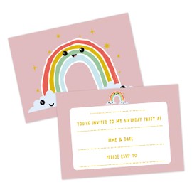 Manta Makes Kids party pack of 10, A6 postcard invites birthday invitations for girls or boys, birthday party invitations pack, party invites - (no envelopes)