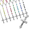 SoulCats® Rosary Necklace - Cross - Blue, Pink, Yellow, Green,