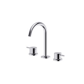 Bath Royale Envol Bathroom Sink Faucet, 8" Widespread - Modern Goose Neck Design, Polished Chrome