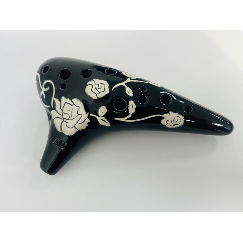 Rose Flower Ocarina 12 Hole Alto C Relief Pattern AC