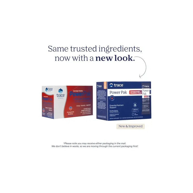 Electrolitos Trace Minerals PowerPak Vitamina C 30 Sobres Sabor Blueberry