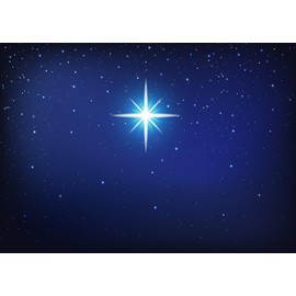 CORFOTO 5x4ft Fabric Nativity Scene Star Backdrop Christmas Birth of Jesus Background Star of Bethlehem Background Starry Sky Night Decoration Religious Church Christmas Photo Studio Props