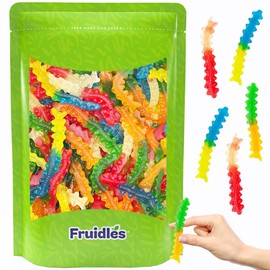 Fruidles Gummi Centipedes Worms Candy, Delicious Fruit Flavors Gummies (2.2 Pounds)