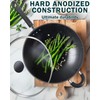 Cook N Home Hard Anodized Nonstick Wok with Lid 12-Inch,