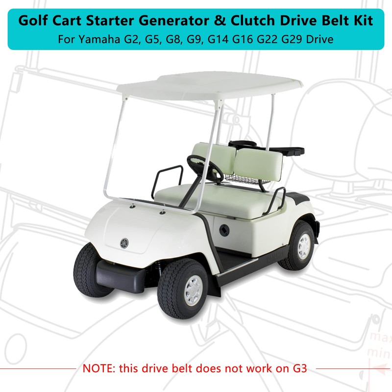 10L0L Golf Cart Starter Generator & Clutch Drive Belt Kit
