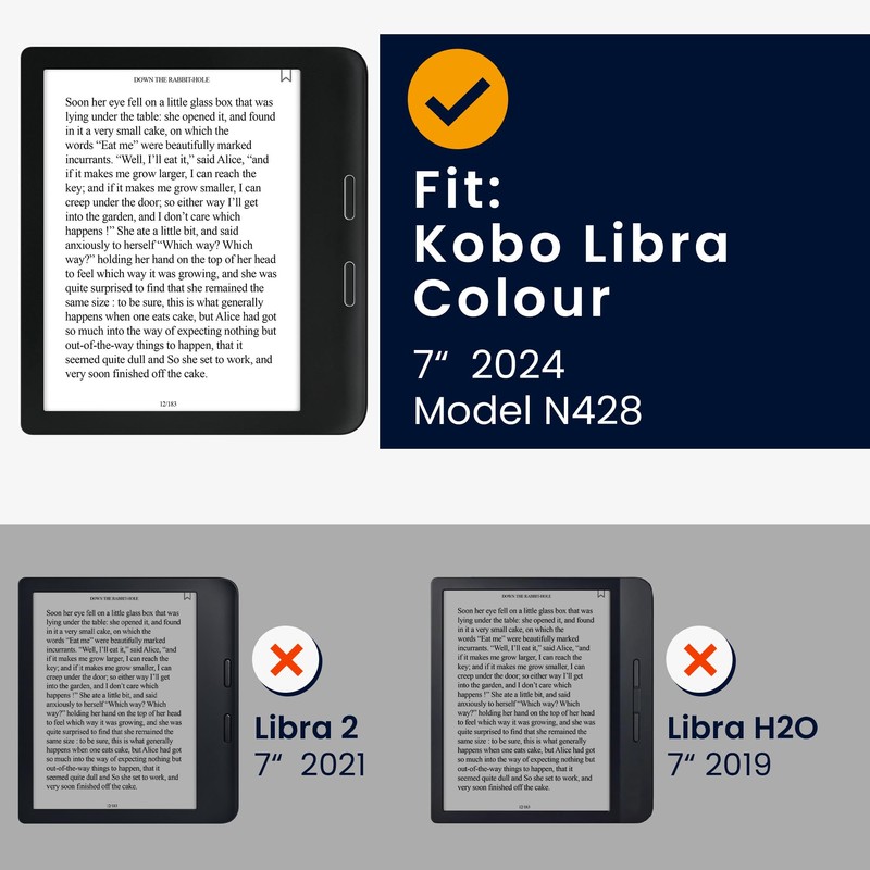 kwmobile Case Compatible with Kobo Libra Colour - Cover Faux