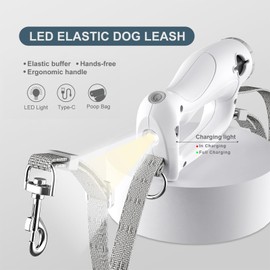 5.3ft Heavy-Duty Dog Leash for Large Dogs with Built-in Poop Bag Dispenser, Tangle-Free Design, Anti-Slip Handle & Strong Nylon