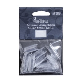 Pro Impressions Advance Competition Clear Smile 50 Nail Tips, Size 4
