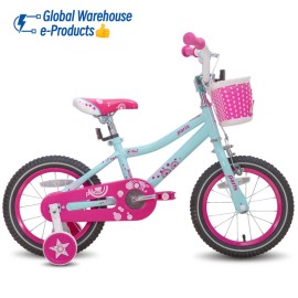 JOYSTAR USA Warehouse 14 16 18 Inch Kids Bicycle with Training Wheels, Basket and Handbrake Girls Bike for 3-9 Years OldGender: Unisex, Color: Blue, Size: 16 inch
