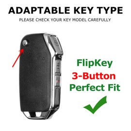 0BT59 for KIA Key Fob Cover Key Chain 3-Button Protector Case Accessories Fit for 2021 2022 2023 2024 2025 Seltos Sorento Sportage NIRO FlipKey