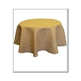 Small Tablecloth Burlap Natural Round 45 Inch by Broward Linens