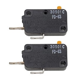 [SZM-V16-FD-63 Switch OEM Mania] SZM-V16-FD-63 Microwave Door Switch Replacement Compatible with LG & GE Compatible with 3405-001034 3405-000178, Normally Open, 16A 250V, 2-Pack