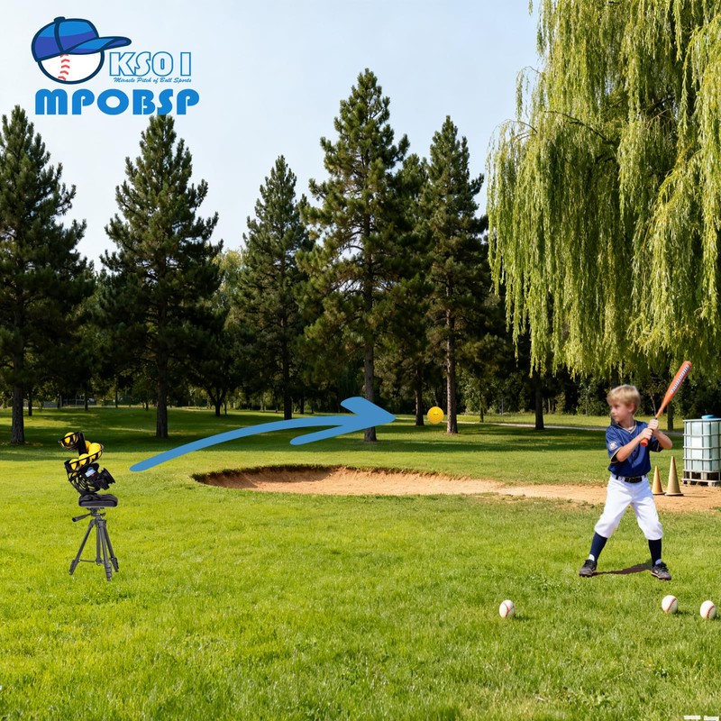 MPOBSP Upgraded Electronic Baseball Pitching Machine for Youth- Adjustable Angles