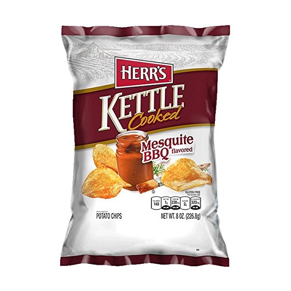 Herr's Mesquite Barbecue Kettle Chips, 7.5 Ounce (Pack of 12 bags)