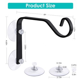 2 Pcs Heavy-Duty Window Suction Cup with Hanger, Window Mounted Wildlife, Hummingbird, Bird Feeders, Decorative Birdhouses, Wind Chimes & Plants, Strong Load-Bearing Hanging Hook