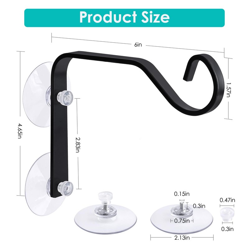 2 Pcs Heavy-Duty Window Suction Cup with Hanger, Window Mounted
