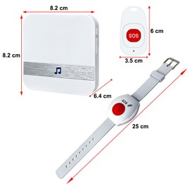 ALEENFOON House Wireless Mobile Alarm Emergency Call Button Emergency Button for Seniors Plug-in Version Home Emergency Call Panic Alarm Wireless Alarm for Care-Required, Patient Elderly Man (2 to 2)