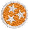 Orange Tennessee Tristar Patch - 2" Diameter Round Embroidered Patch