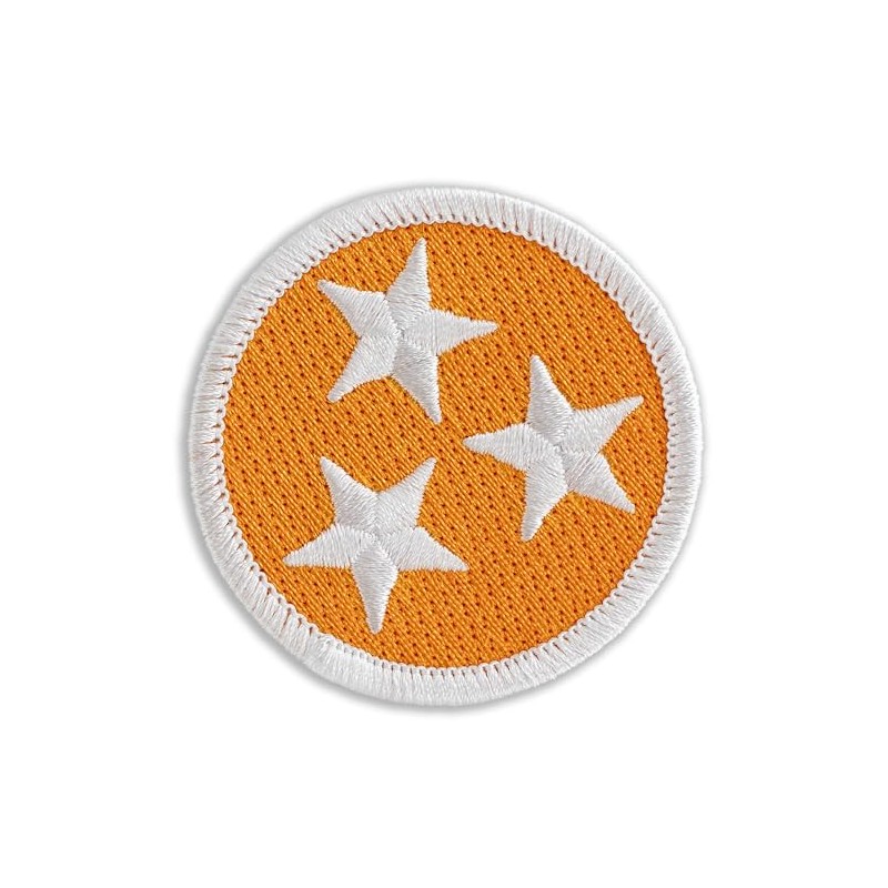 Orange Tennessee Tristar Patch - 2" Diameter Round Embroidered Patch