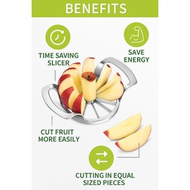 Apple Slicer 16 Slices, Apple Cutter Slicer, Apple Corer and Slicer, Apple Cutter, Apple Slicer and Corer, 304 Stainless Steel with Zinc Alloy Handle, Easy Clean