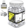 Platinum Connect Cat6 passthrough rj45 connectors, 100 PCS Jar, Gold