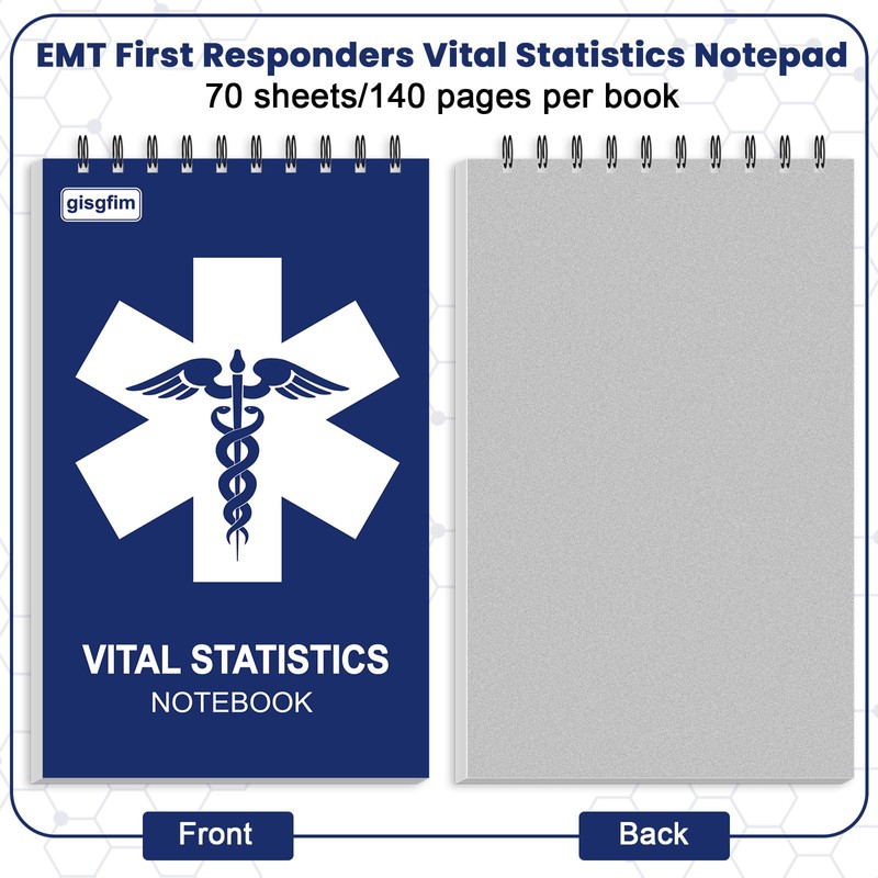 gisgfim 9Pcs EMT First Responders Vital Statistics Notepad EMS Field