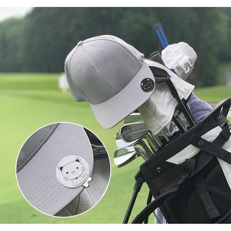 Adhere Golf Marker Base Set Logo Ball Mark Cute Cat