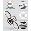 Vikaey Modern LED Flush Mount Ceiling Light, 4 Rings Black