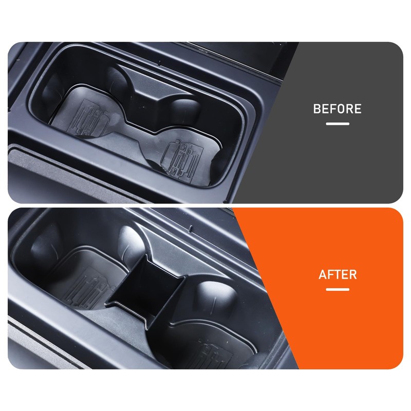 PIUGILH Front Center Console Cup Holder Divider Storage Box Compatible