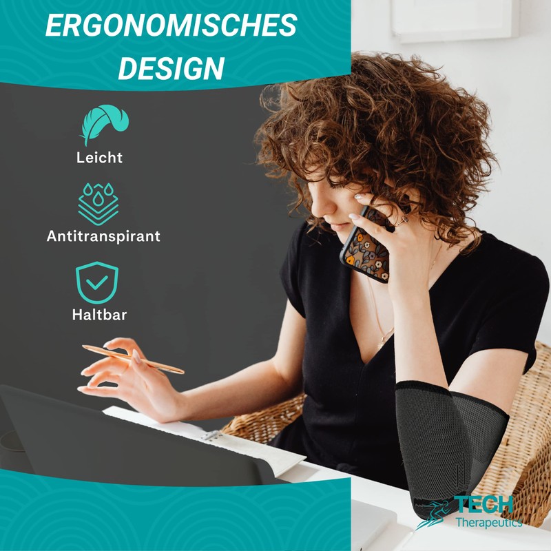 TECH THERAPEUTICS Elbow Support for Tennis Elbow, Tendonitis and Golfer's