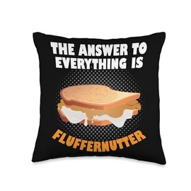 Funny Fluffernutter Sandwich Gear Marshmallow Peanut Butter Throw Pillow