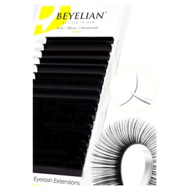 BEYELIAN Eyelash Extension Natural Matte Black 0.03-0.20 C/D/D+/L/M/LU Curl 7-15mm 100°/212°F High Temperature Resistant Classic Volume Individual lash Extensions Professional Use (0.15 D 7-15mm)