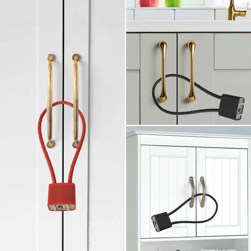 Pack of 2 Cable Lock with Key, Robust Padlock with