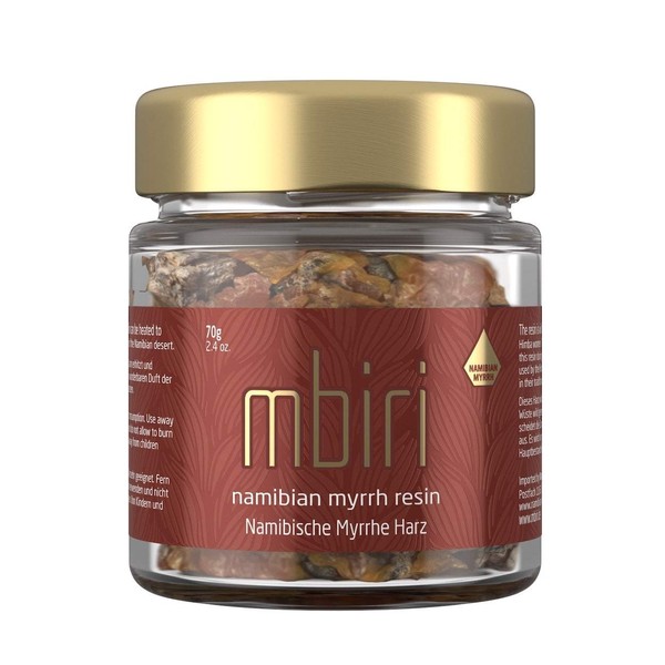 Mbiri Myrrh Resin (Omumbiri) from Namibia, Incense, Incense Resin (Commiphora wildii), Wild Collection, Natural - 70 g