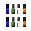 YORROR 10 Pcs Green Glass Essential Oils Roll on Bottles,10ml