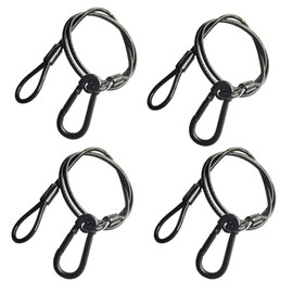Stage Lighting Safety Cable, 4 mm x 85 cm Safety Chains, Picture Hanging Wire Rope, Stainless Steel Safety Chain, with Buckle and Looped Hanging Rope