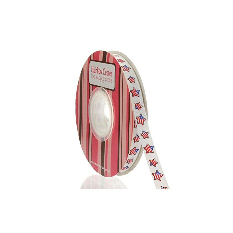 3/8" Patriotic Stars Grosgrain Ribbon 25 Yard