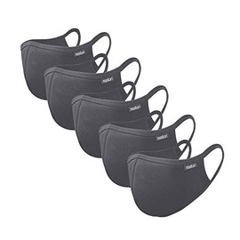 Maskari Maskari Cool Grey Reusable Face Mask | Face Masks Washable UK | 3 Layer Mens Face Mask | HeiQ Viroblock | Breathable Face Mask | Sporty | Advanced 5 Pack, Large