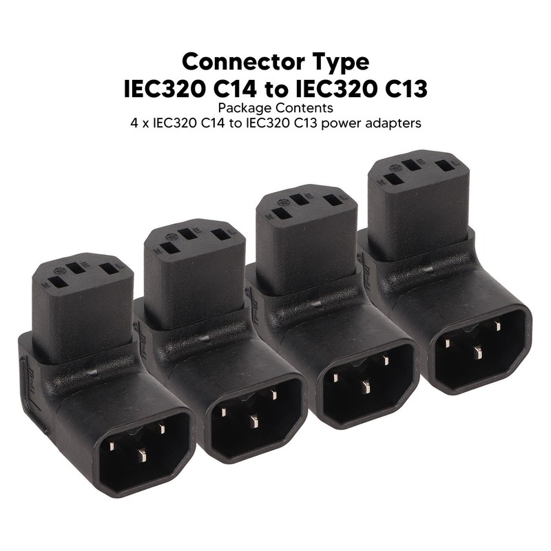 4pcs IEC320 C14 to IEC320 C13 Power Adapter Professional C14