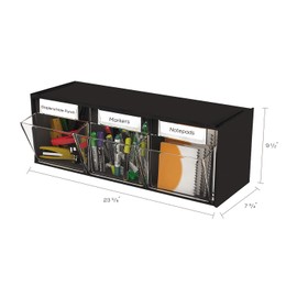 DEF20304OP - Deflect-o Tilt Bin Interlocking 3-Bin Organizer