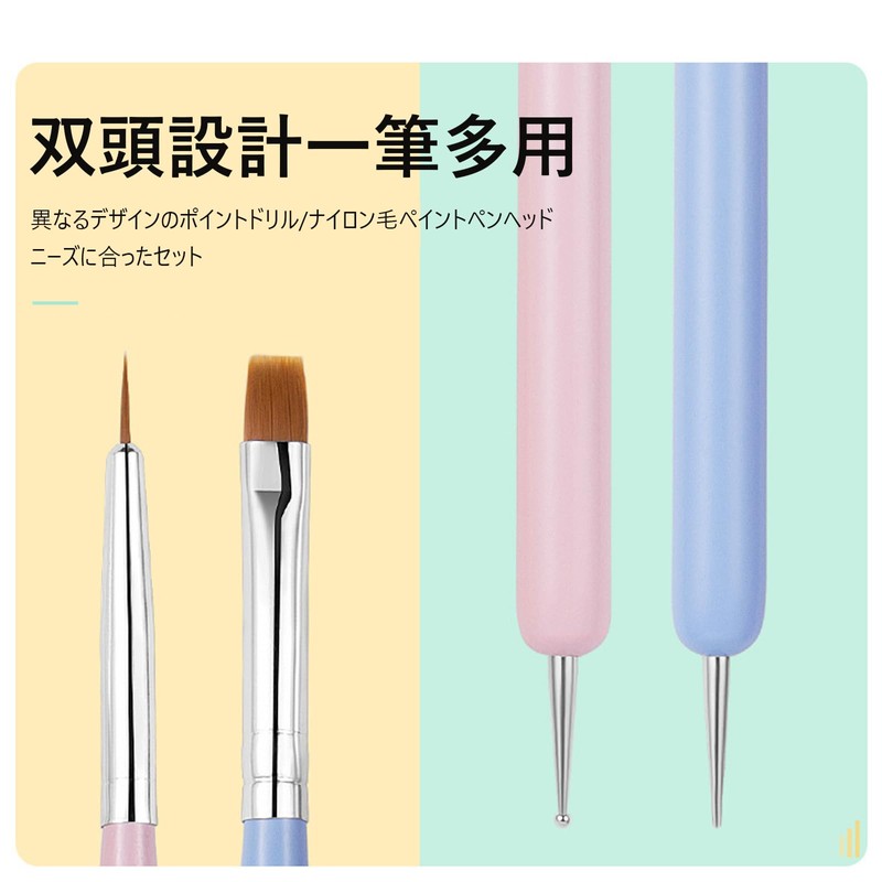 FineGood Gel Nail Brush Set 6 Pcs Easy Beginner Self